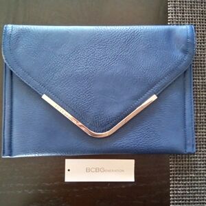 BCBGeneration Deep Blue Envelope Clutch Bag